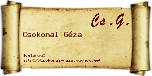Csokonai Géza névjegykártya