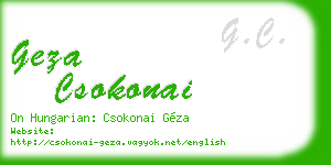 geza csokonai business card
